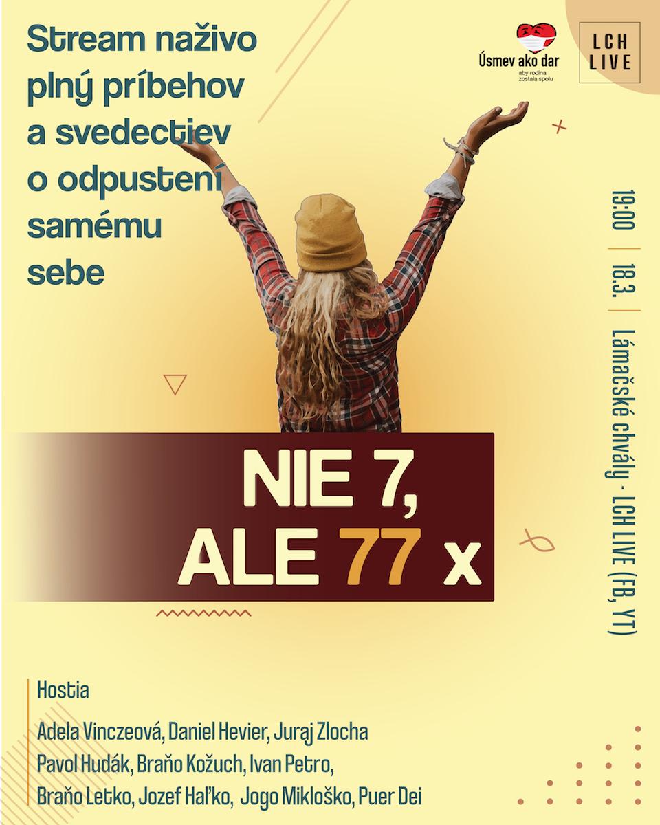 Bratislava, stream, Nie 7 ale 77x, plagat