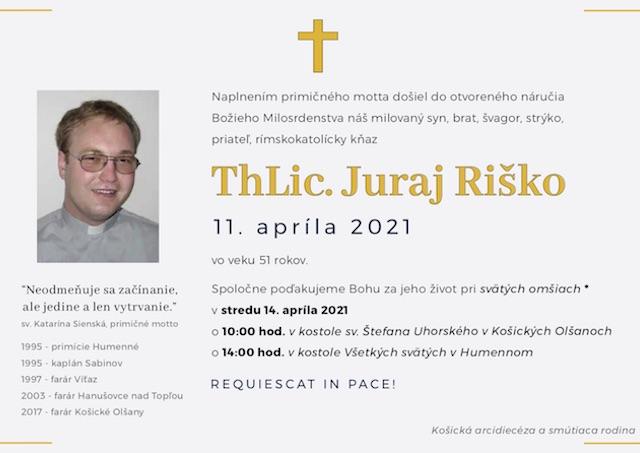 Kosice, Juraj Risko, knaz, umrtie, parte