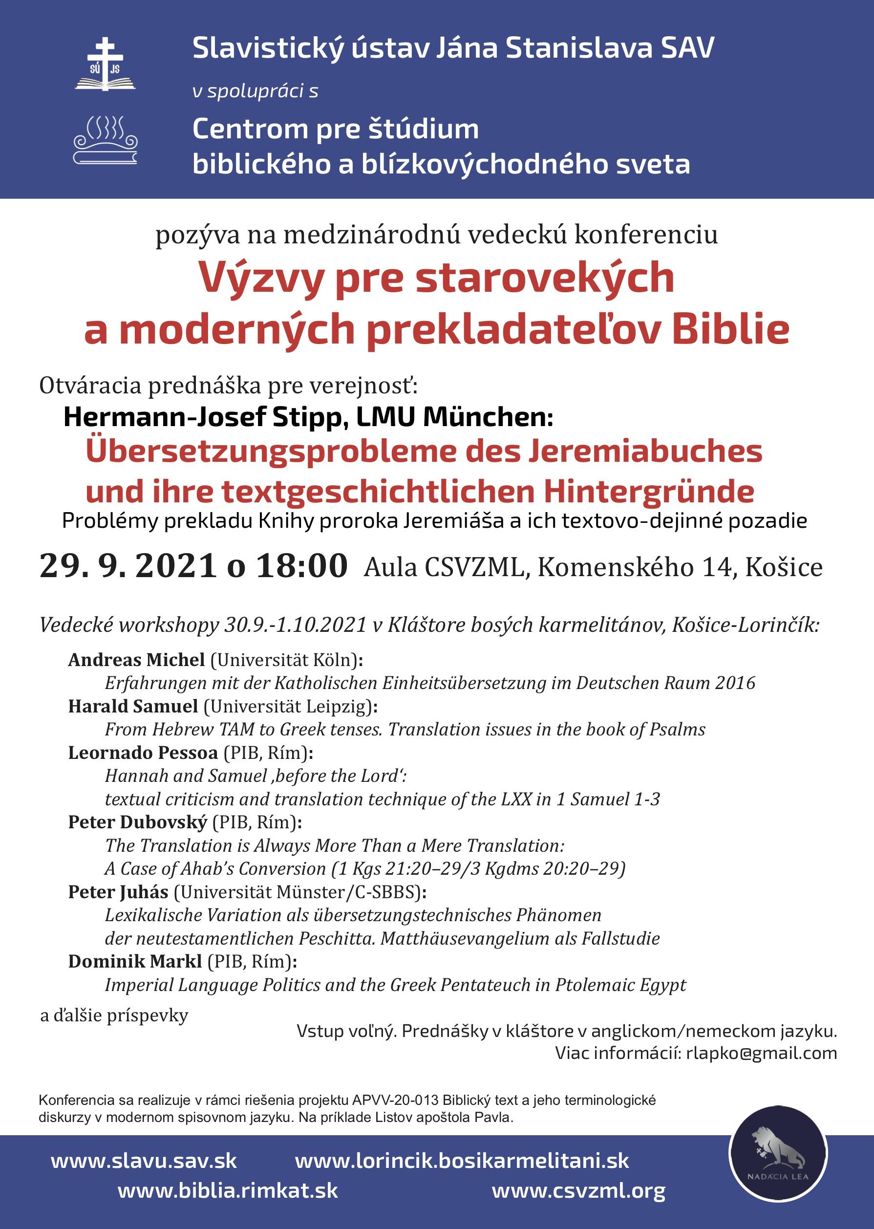 Kosice, biblicka konferencia, plagat