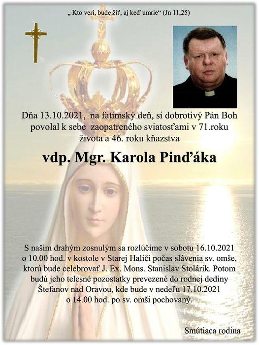 Karol Piňdák, parte