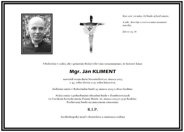 Jan Kliment, parte