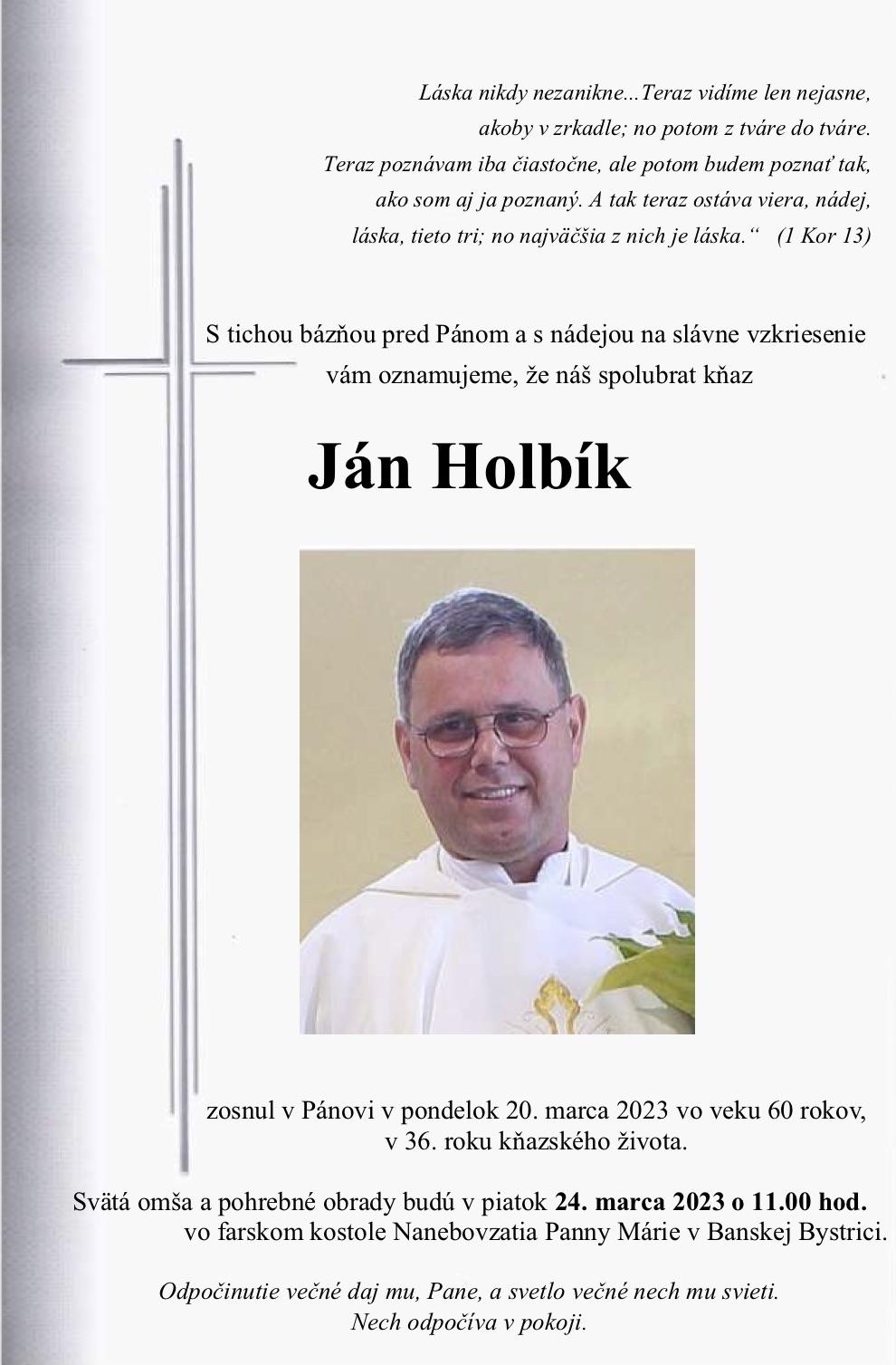 Jan Holbik, knaz, umrtie, parte