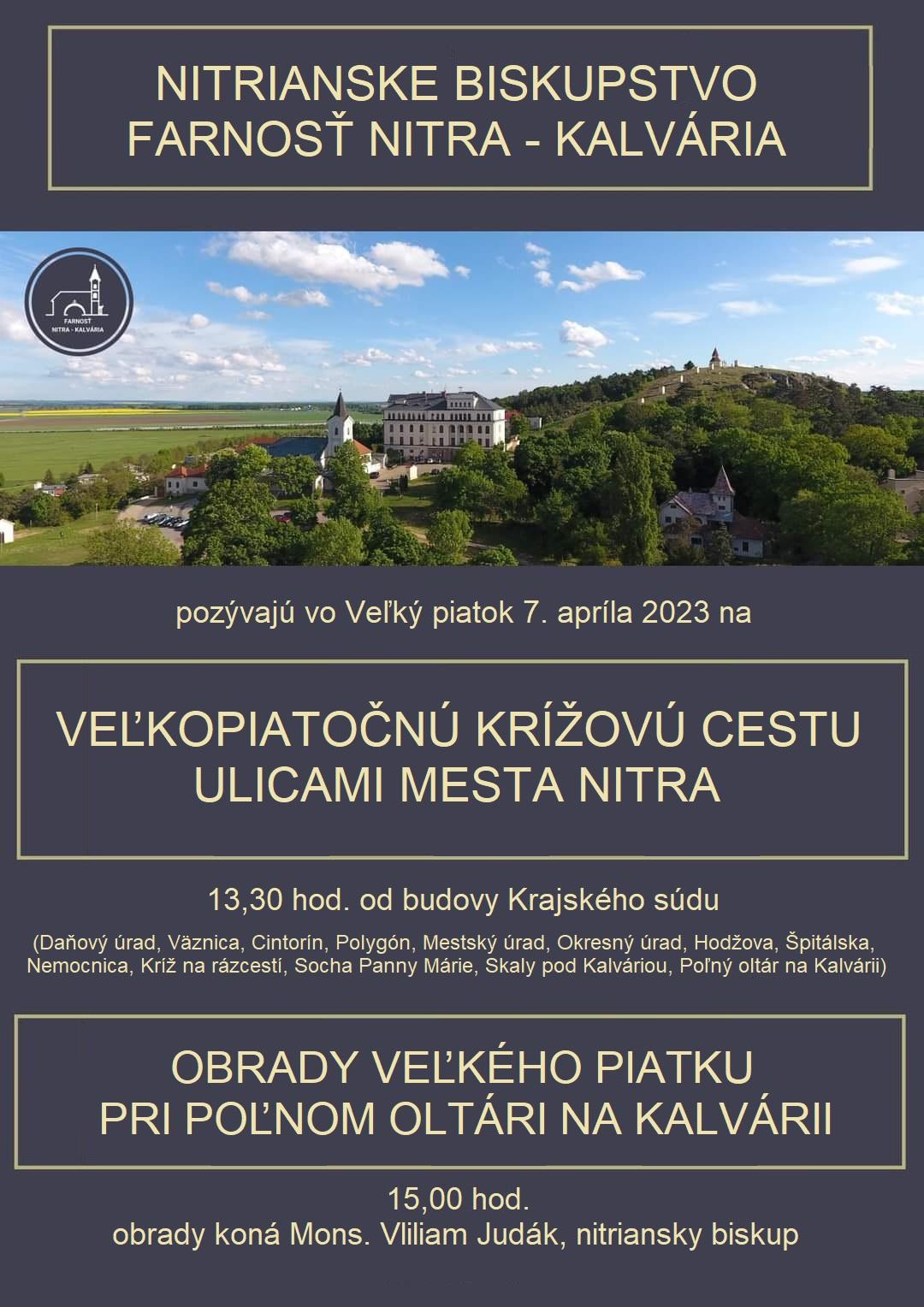 Nitra, krizova cesta, ulice, plagat