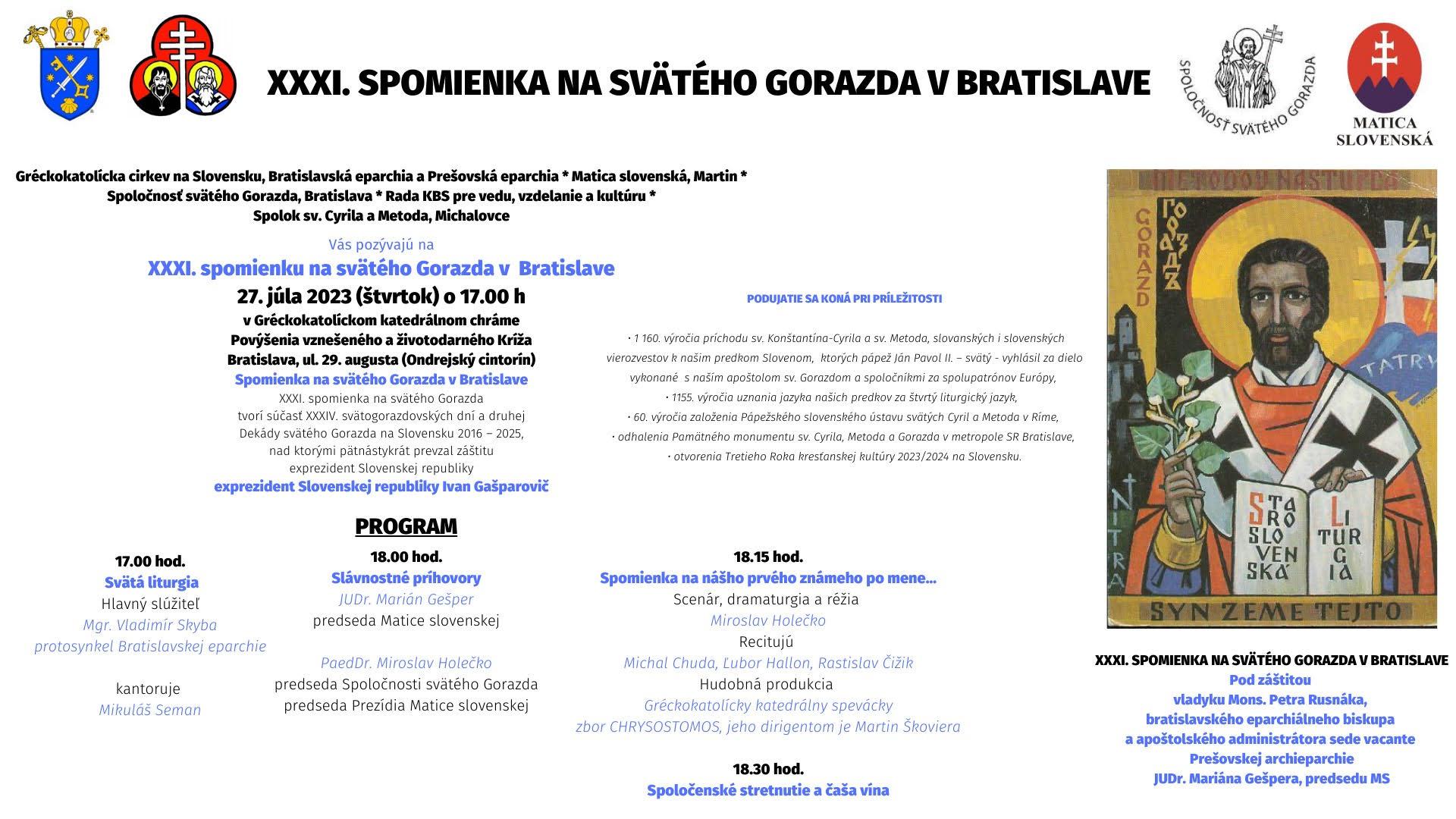 Bratislava, spomienka, Gorazd, velka fotografia