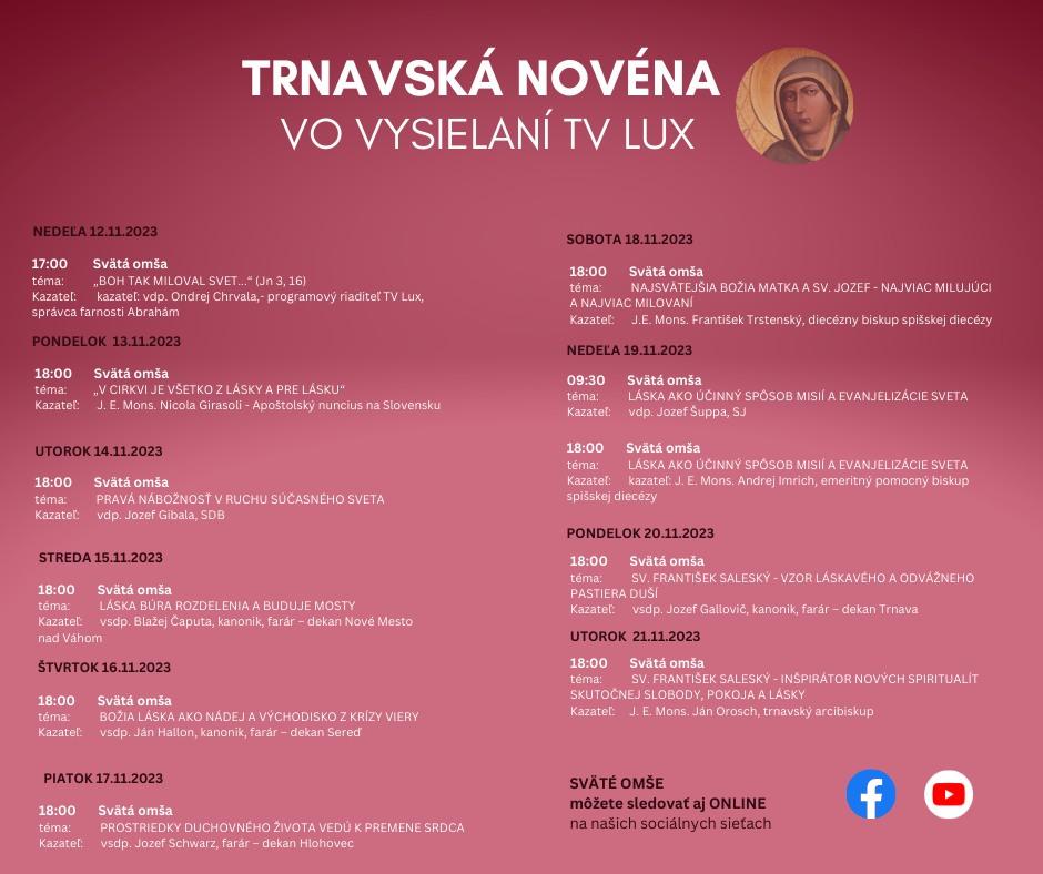 Trnava, novena, Lux, plagat, velke foto