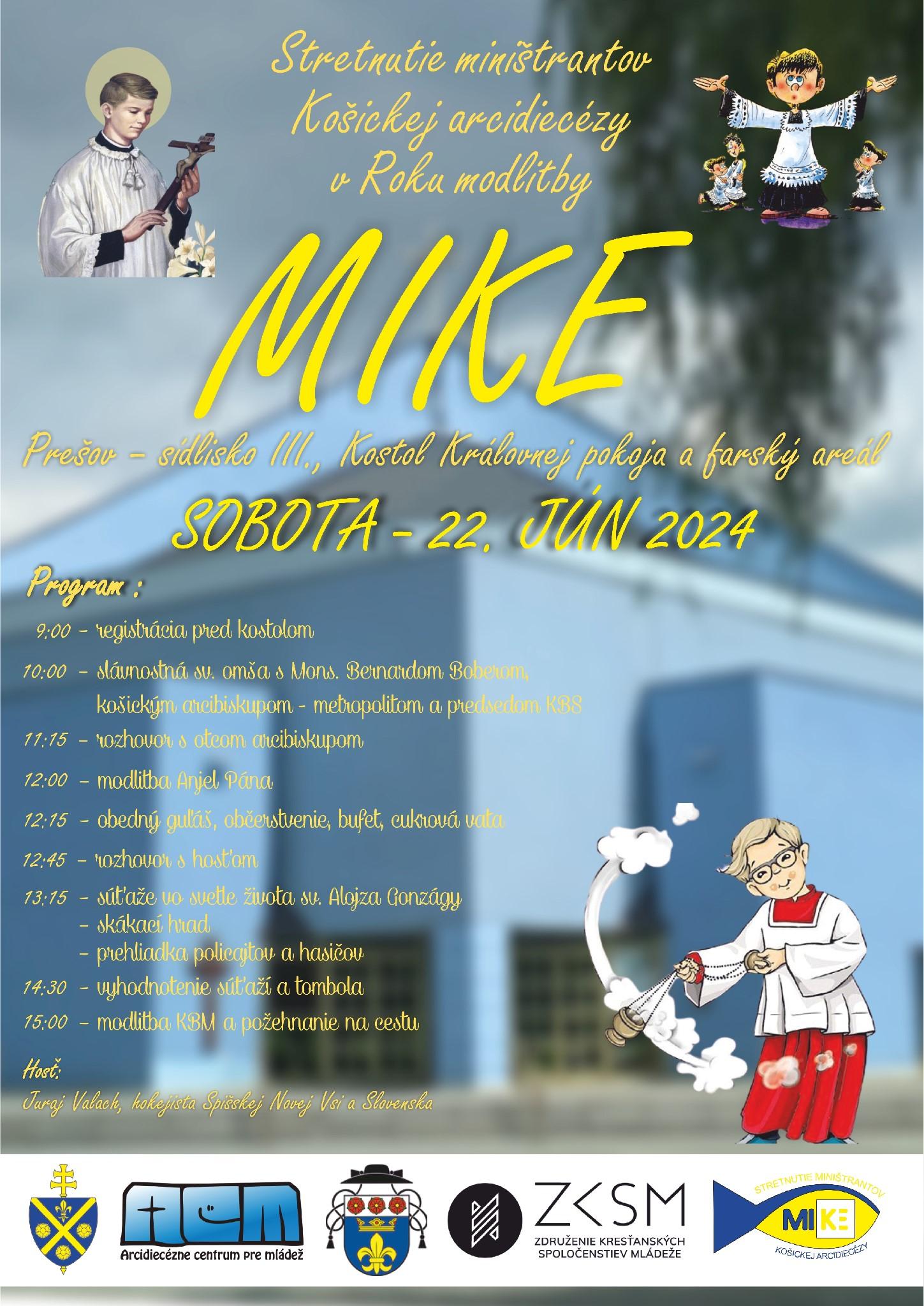Košice, MIKE, miništranti, plagát