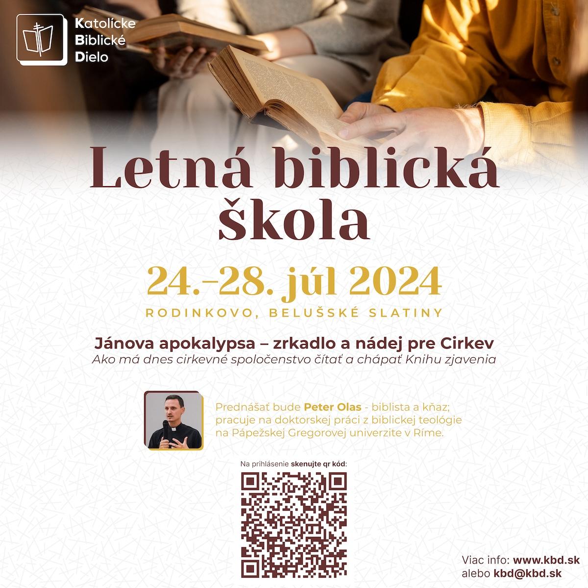 Letna, biblicka, škola, plagát