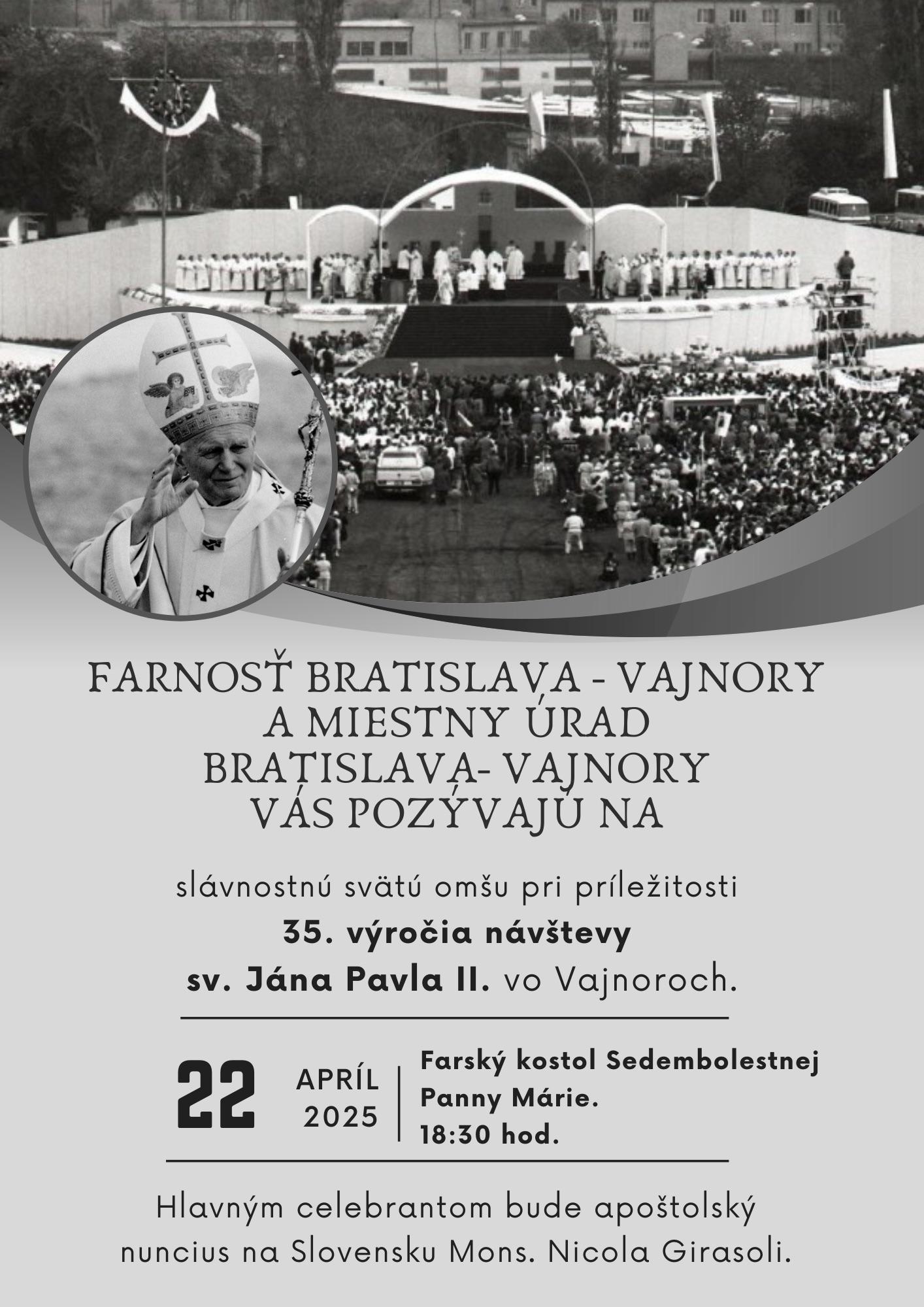 Bratislava, Vajnory, spomienka, plagat, JP2