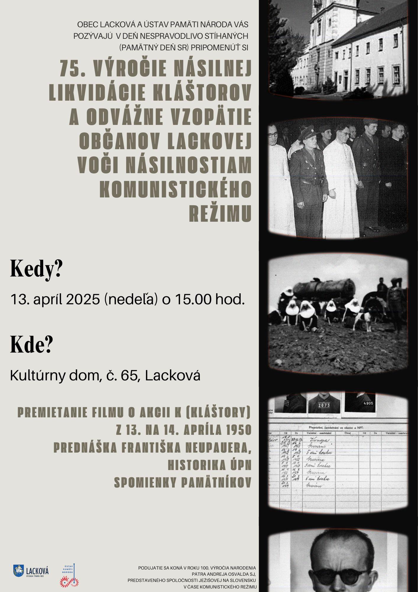 Lackova, vyrocie, akcia K, plagat