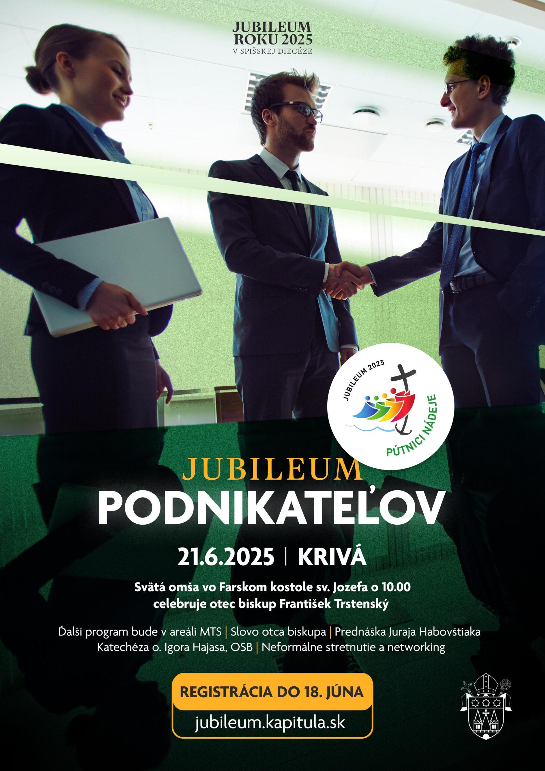 Kriva, Jubileum, podnikatelia, plagat