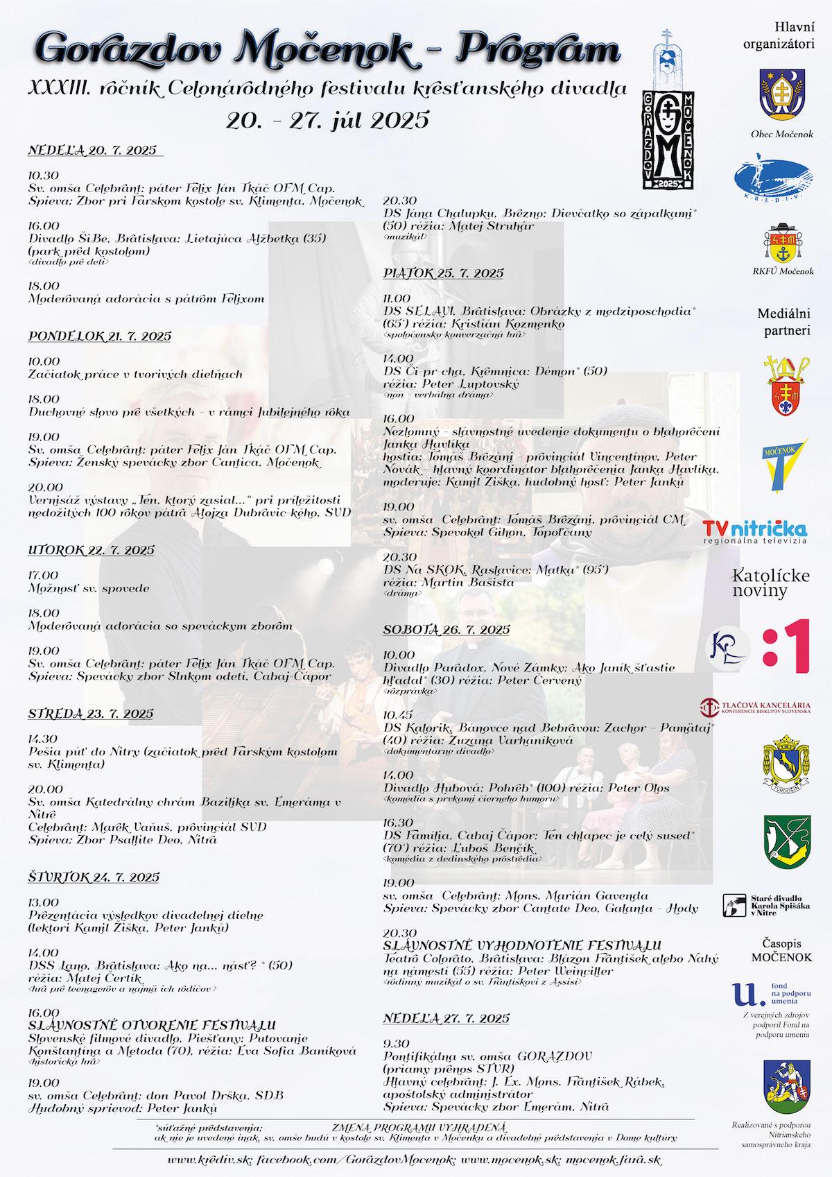 Močenok, festival, program, plagat