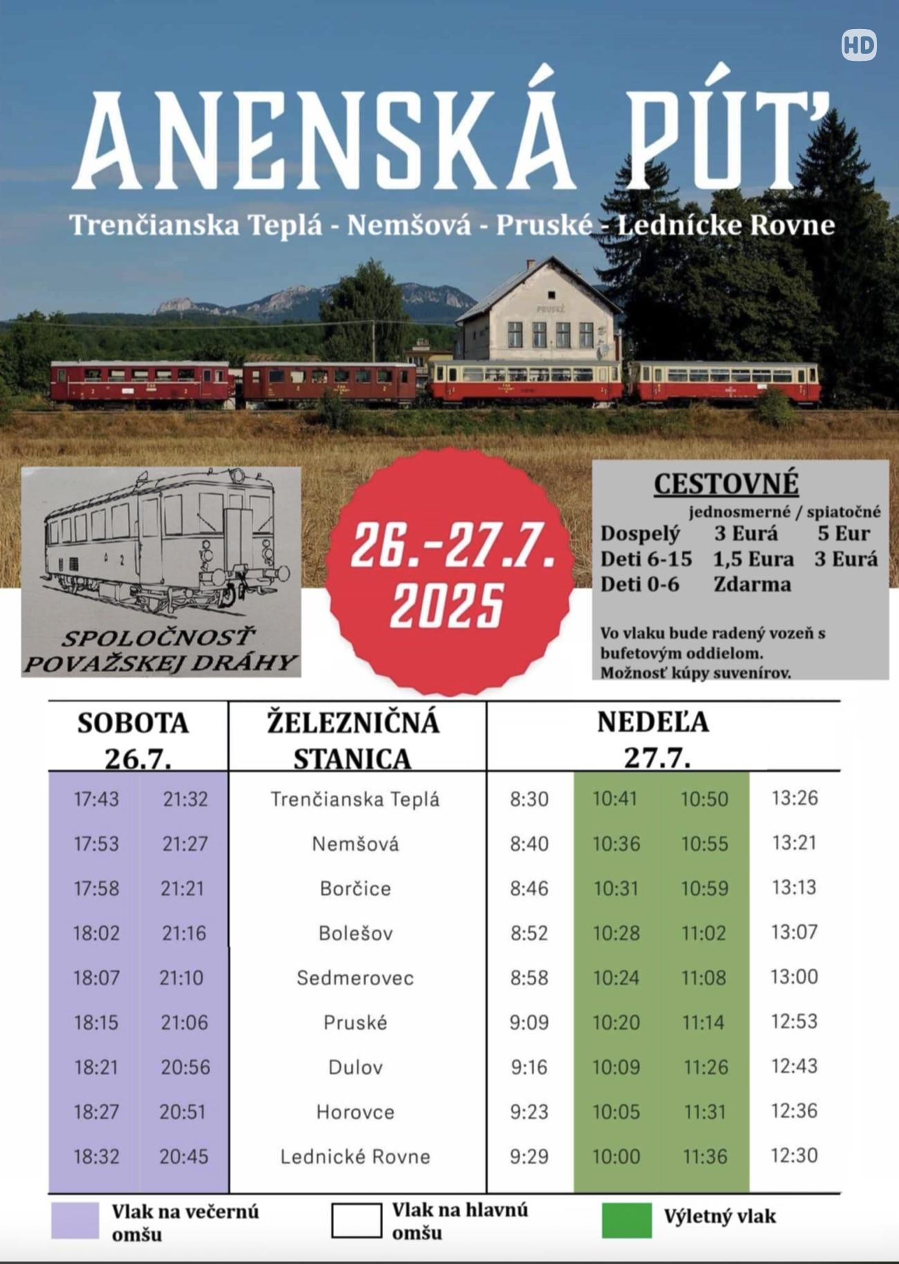 Lednicke Rovne, put, vlak, 2025, plagat