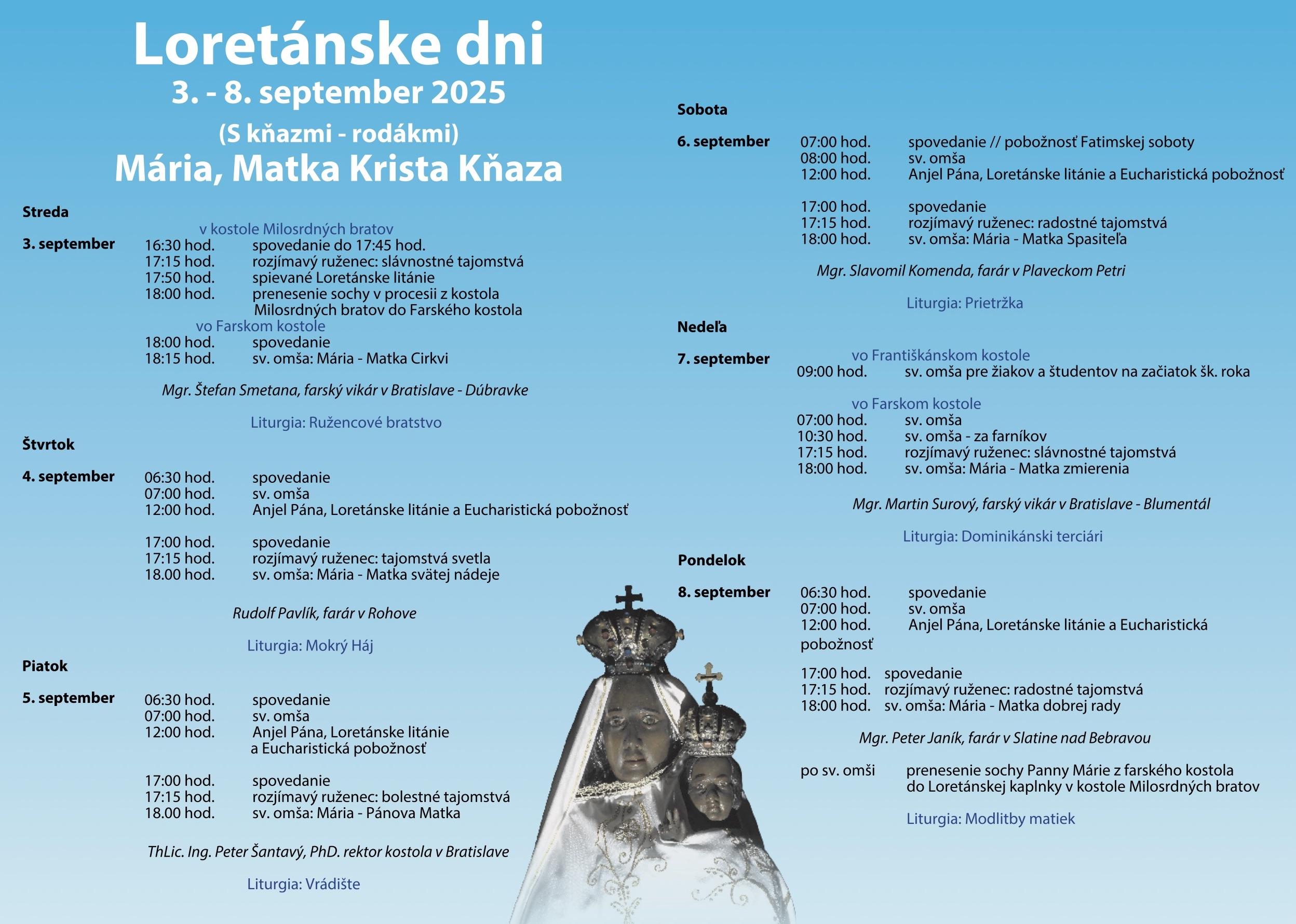 Loretánske dni, 2025
