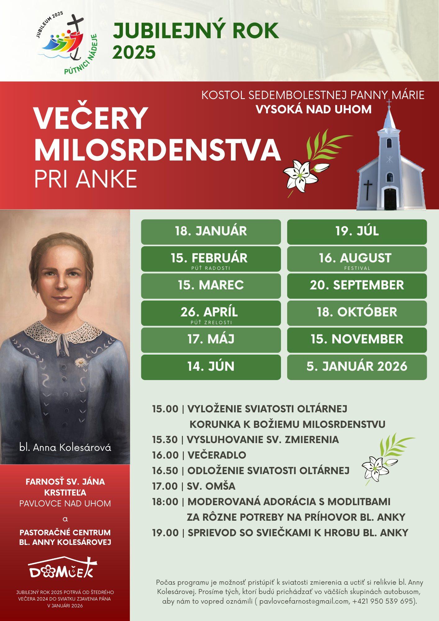 Vysoká, večer milosrdenstva, plagát