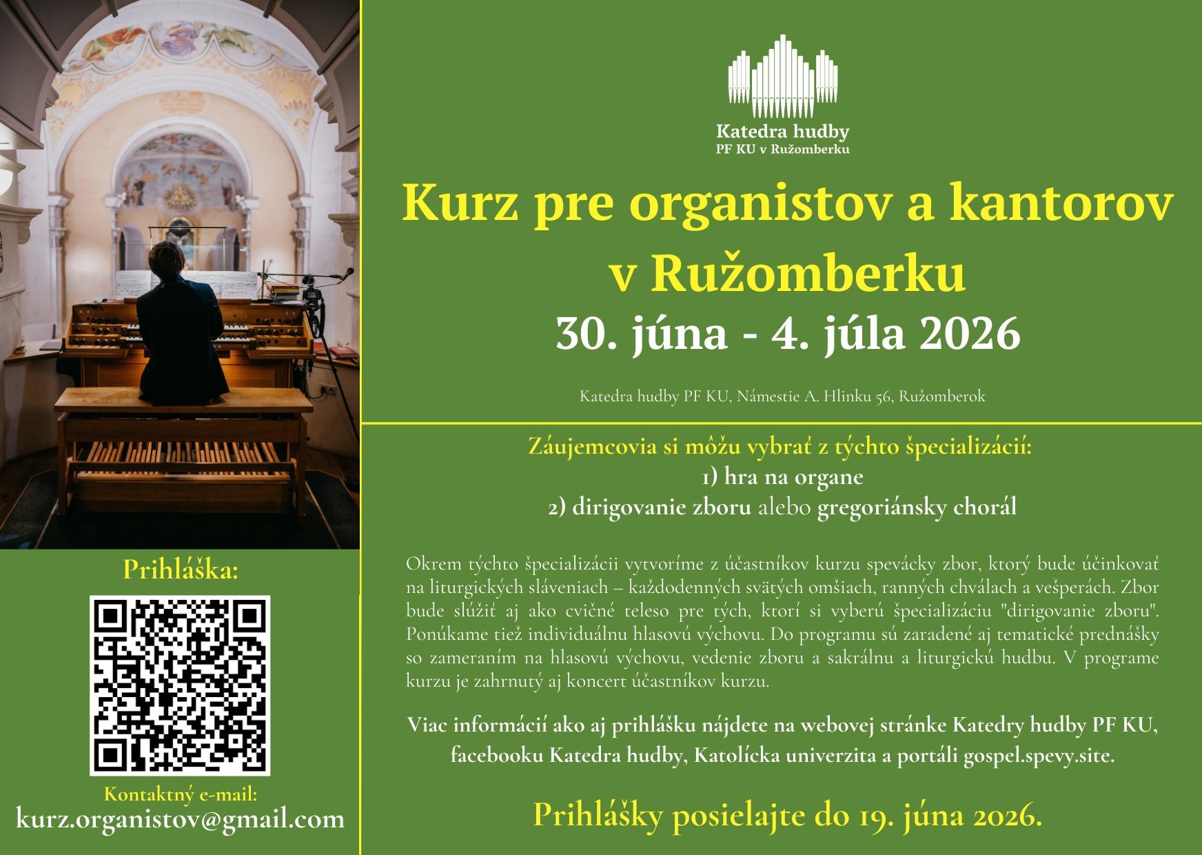 Ru�omberok, kurz, organisti, plagat