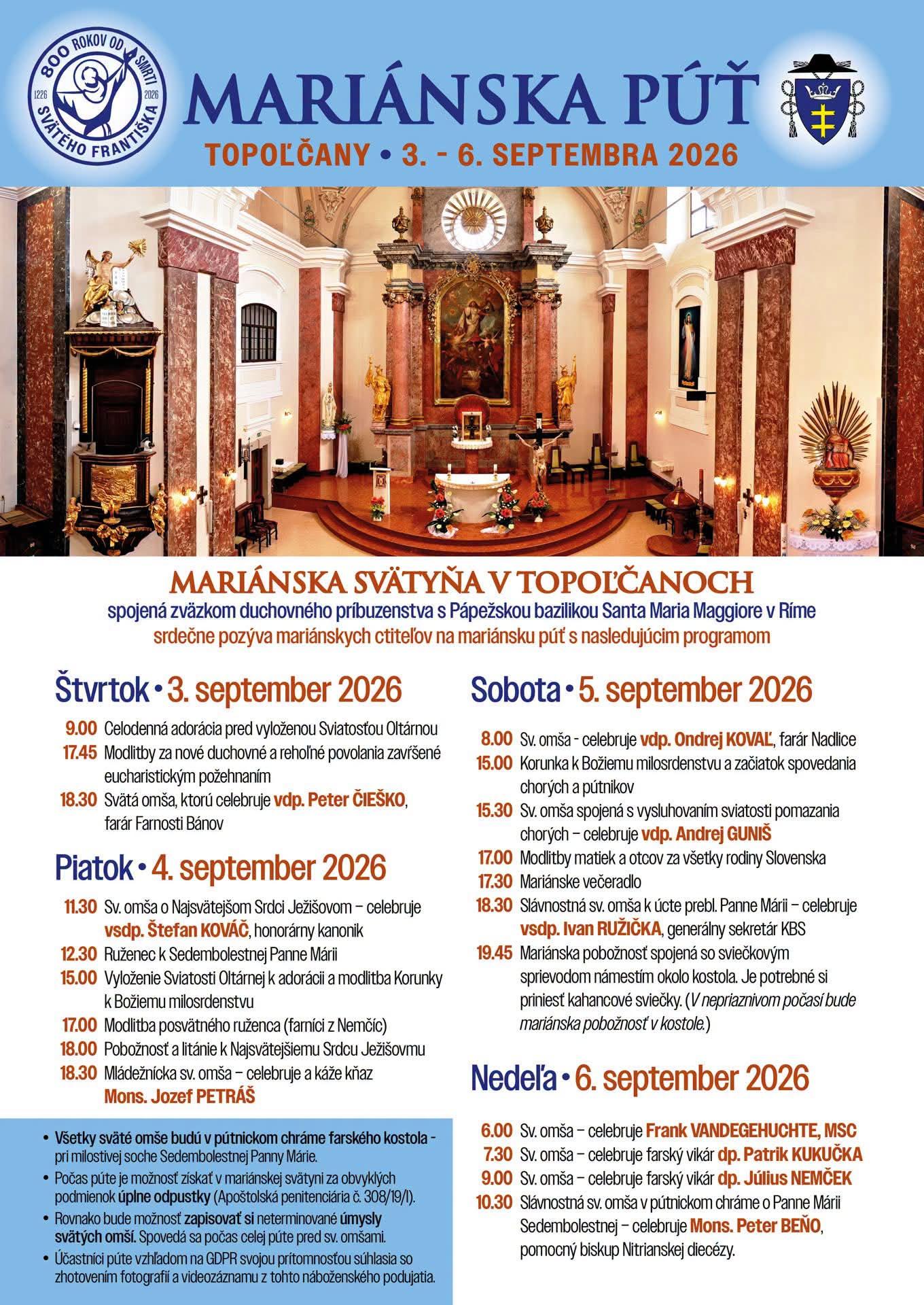 Topoľčany, púť, plagát, 2026