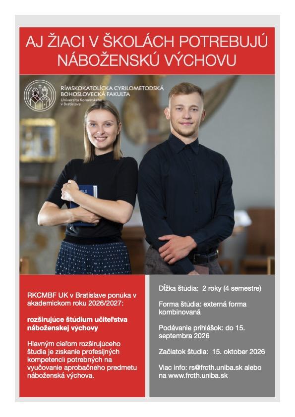 Bratislava, bohoslovecka, fakulta, náboženstvo, plagát, 2026