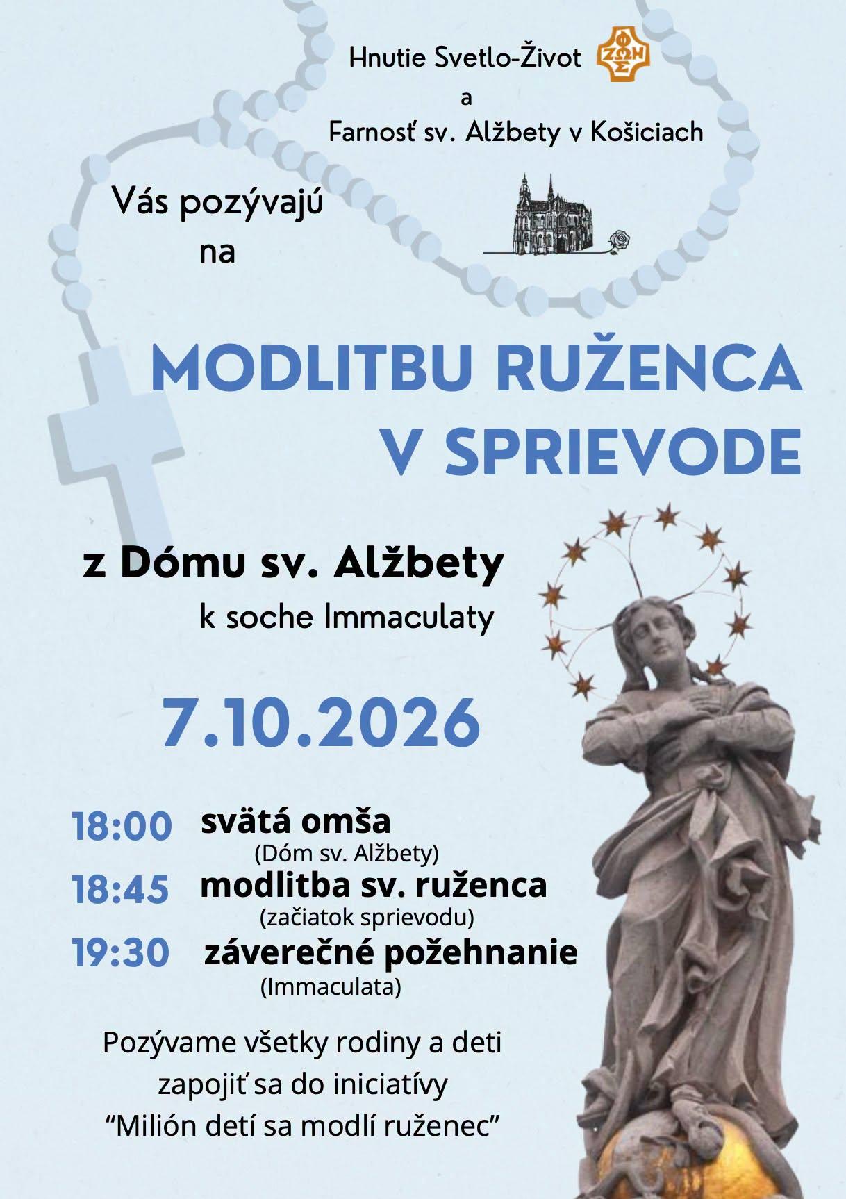 Kosice, modlitba, ruzenec, sprievod, deti, plagat