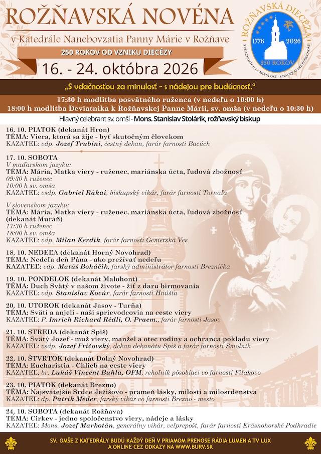 Roznava, novena, Panna Maria, plagat, 2026